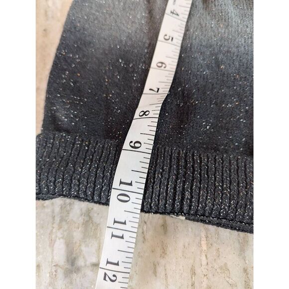 Amiee Lynn Beanie Hat Women's OS Gray Metallic Glittered Soft Knit Ribbed Trim - Picture 3 of 5
